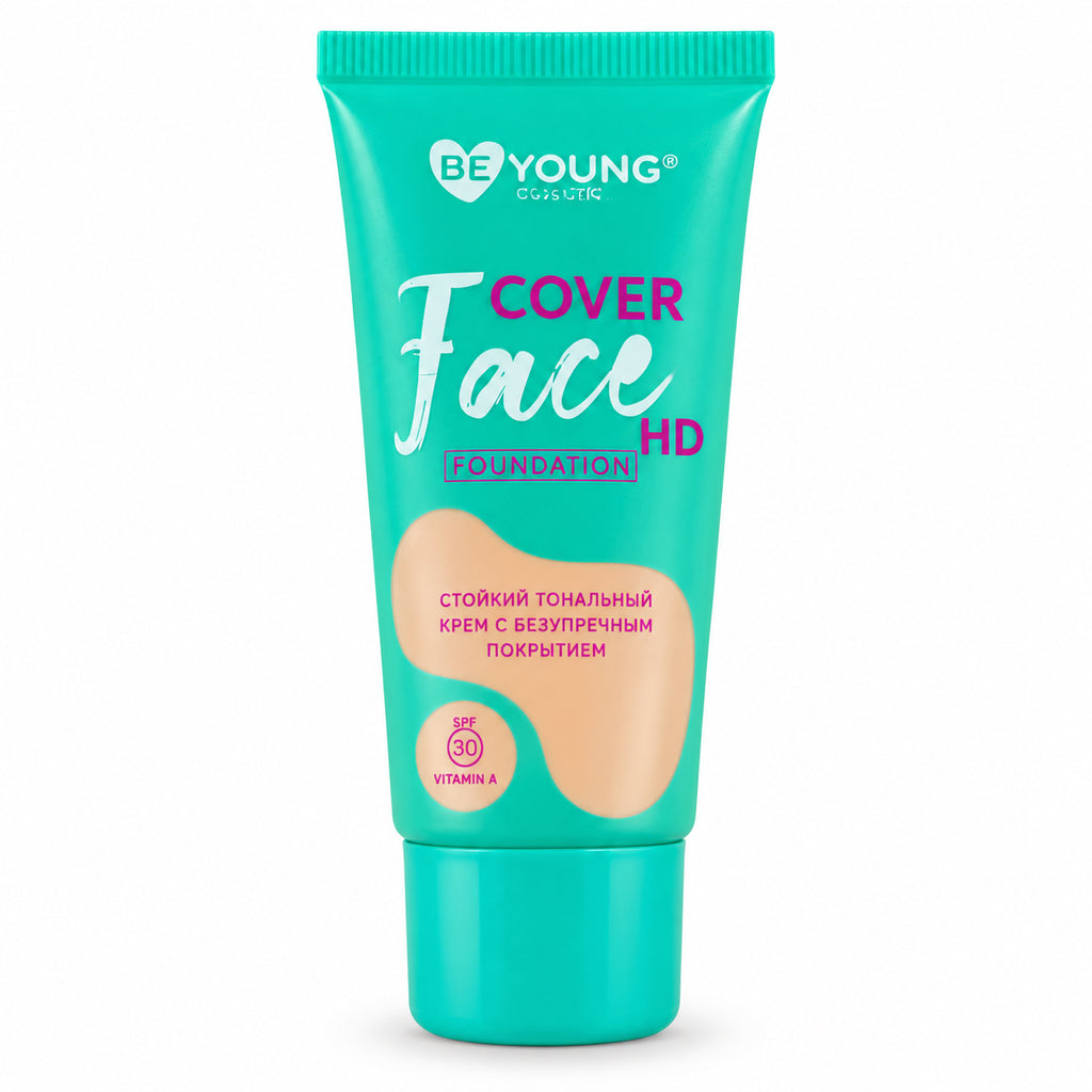 BE YOUNG Cover Face HD Foundation bottle pack shot