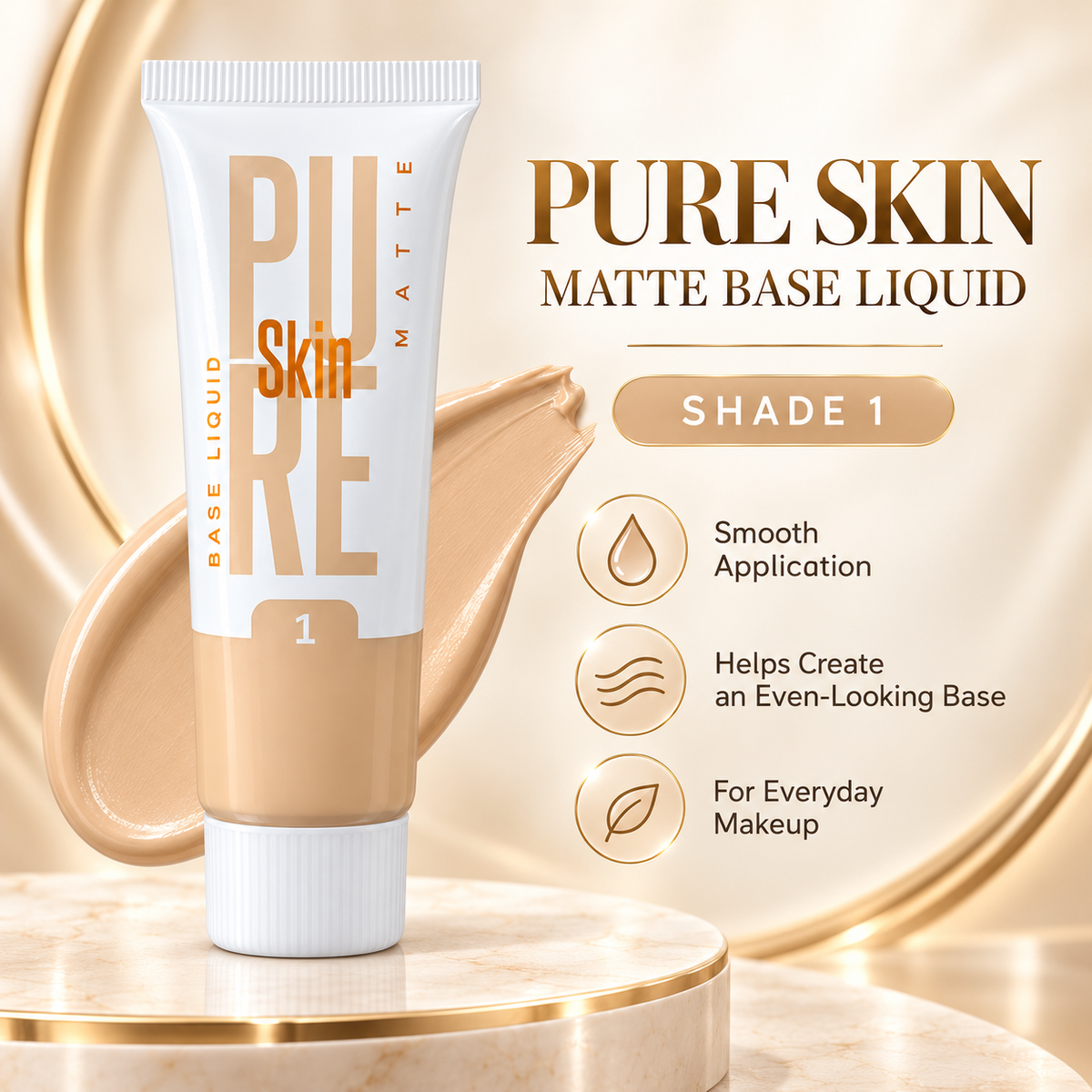 Vivai Pure Skin Matte Liquid Foundation – Shade 1