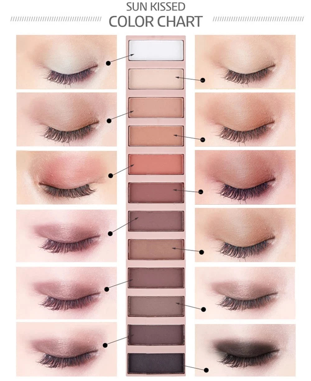 Nude2 Eyeshadow Palette Set, 12 Color Matte Eye Makeup