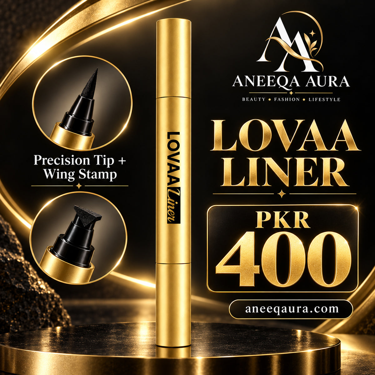LOVAA Liner – Dual Ended Liquid Eyeliner with Wing Stamp