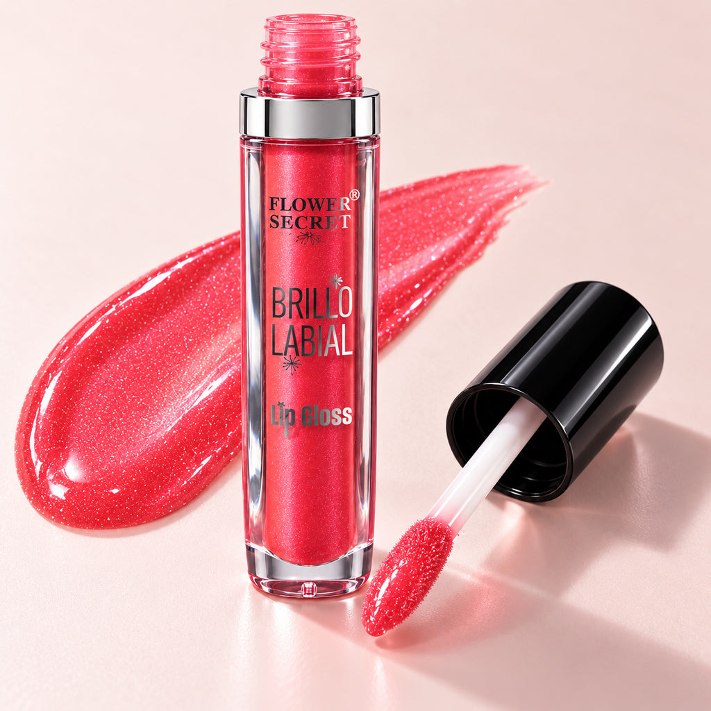 Shade 12 coral gloss swatch with open tube