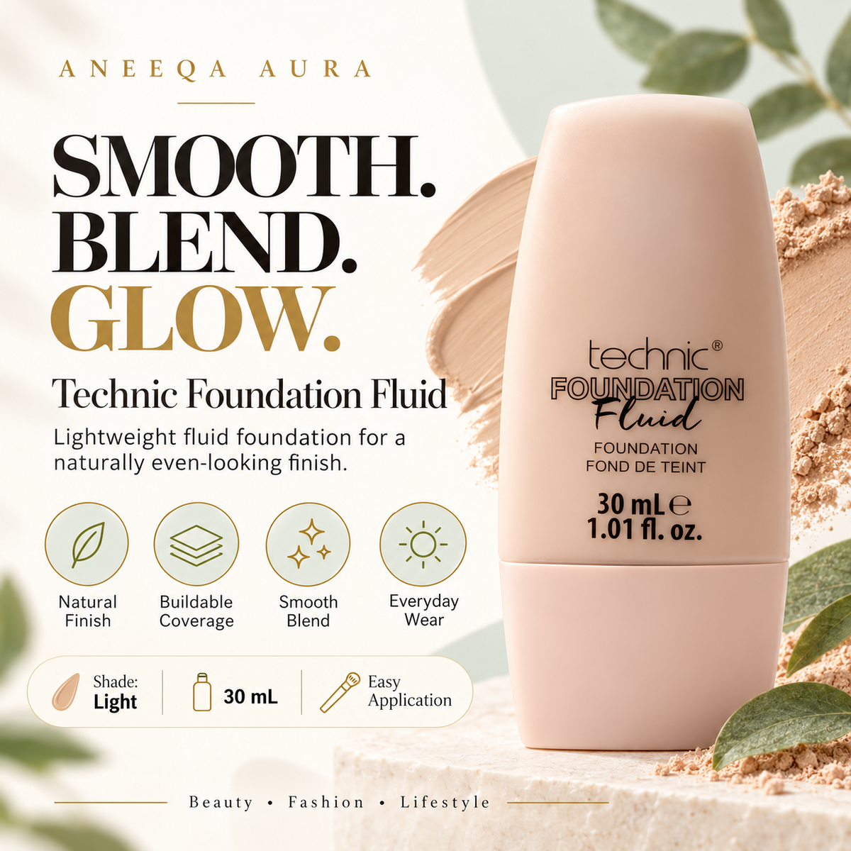 Technic Foundation Fluid – Light 30ml